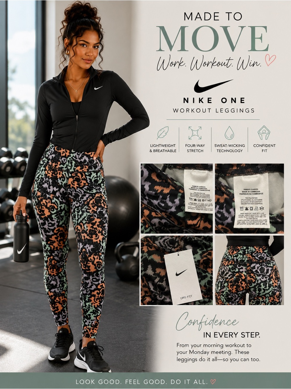 Nike One Women's Printed Leggings — Black Multi XS